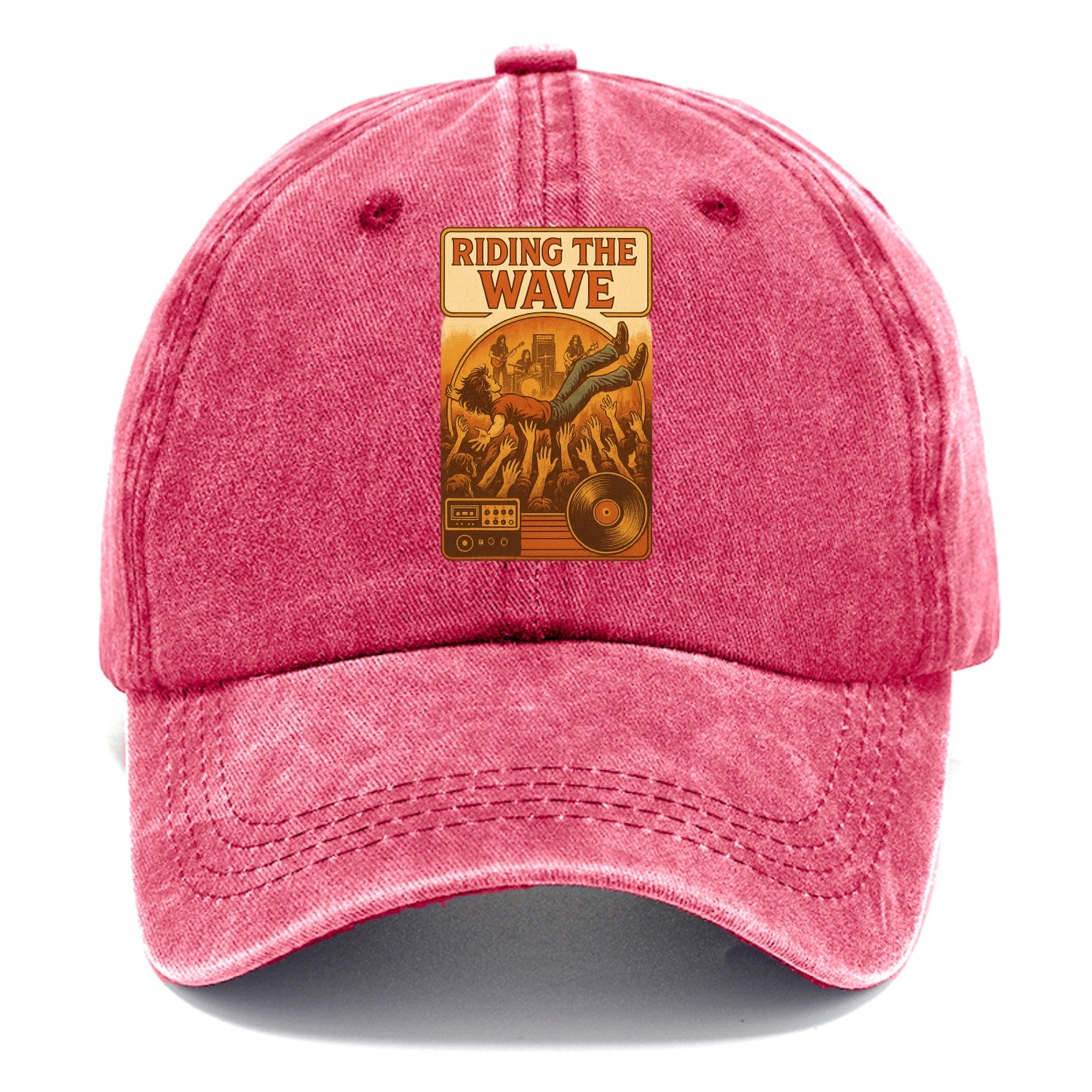 Crowd surfing at packed concert - "Riding the Wave" - concert energy - Classic Cap - Pomegranate Blush(Pink)