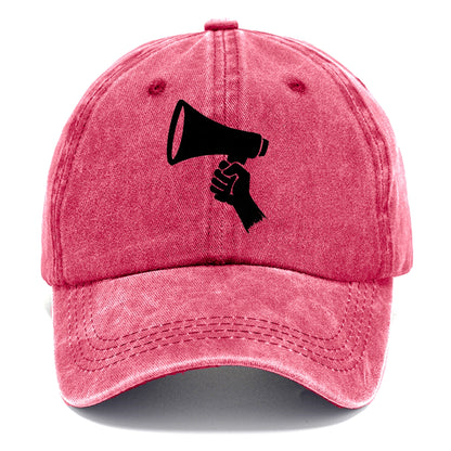 Megaphone silhouette - voice and protest ink brushwork - Classic Cap - Pomegranate Blush(Pink)
