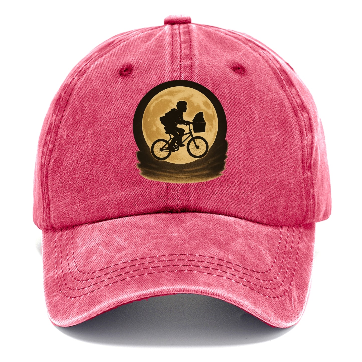 boy with bicycle flying across full moon with silhouette - Classic Cap - Pomegranate Blush(Pink)
