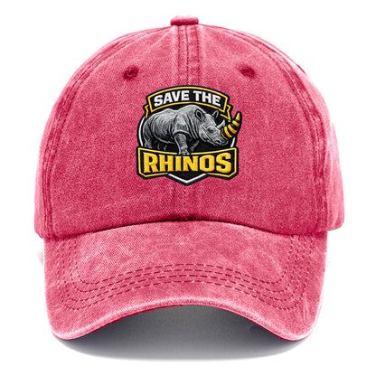 SAVE THE RHINOS - rhino silhouette in gray , horn protection - Classic Cap - Pomegranate Blush(Pink)
