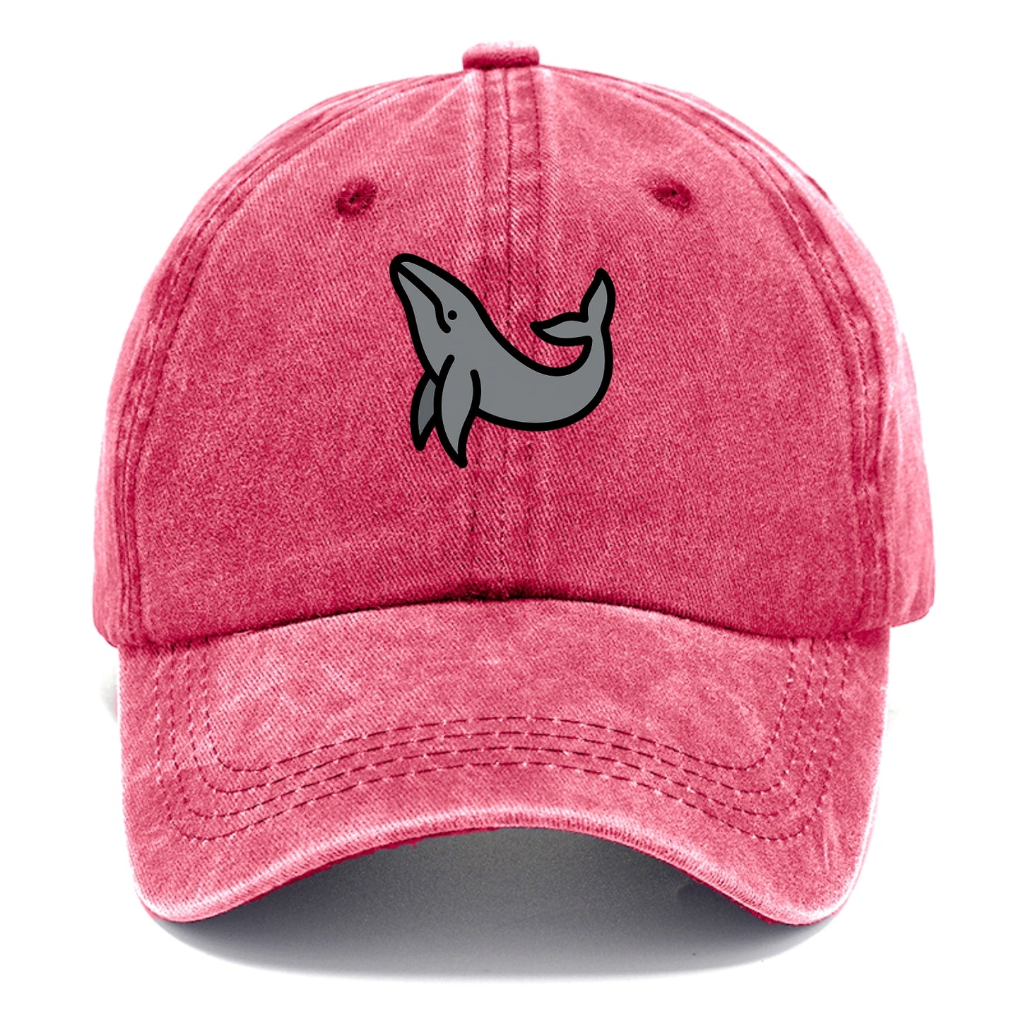 Humpback Whale - Gray breaching pose flat side profile - Classic Cap - Pomegranate Blush(Pink)