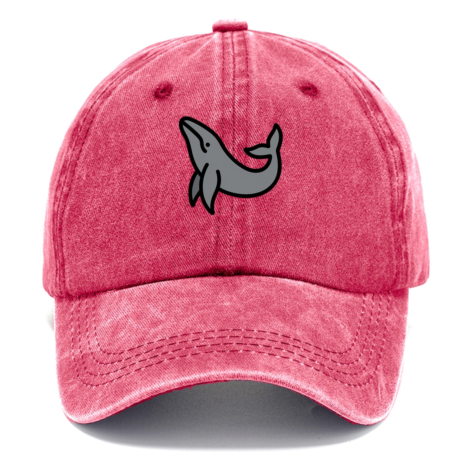 Humpback Whale - Gray breaching pose flat side profile - Classic Cap - Pomegranate Blush(Pink)