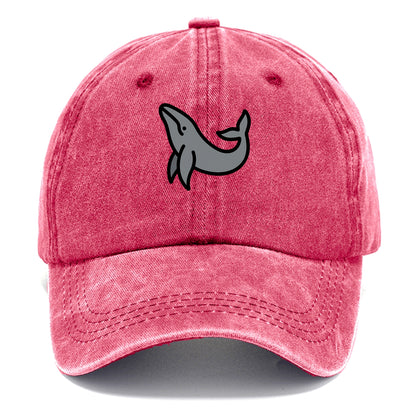 Humpback Whale - Gray breaching pose flat side profile - Classic Cap - Pomegranate Blush(Pink)
