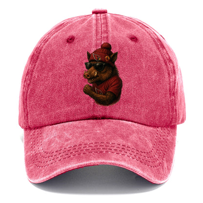 Arizona Javelina wearing Cardinals beanie with desert patch and wayfarer sunglasses - Classic Cap - Pomegranate Blush(Pink)