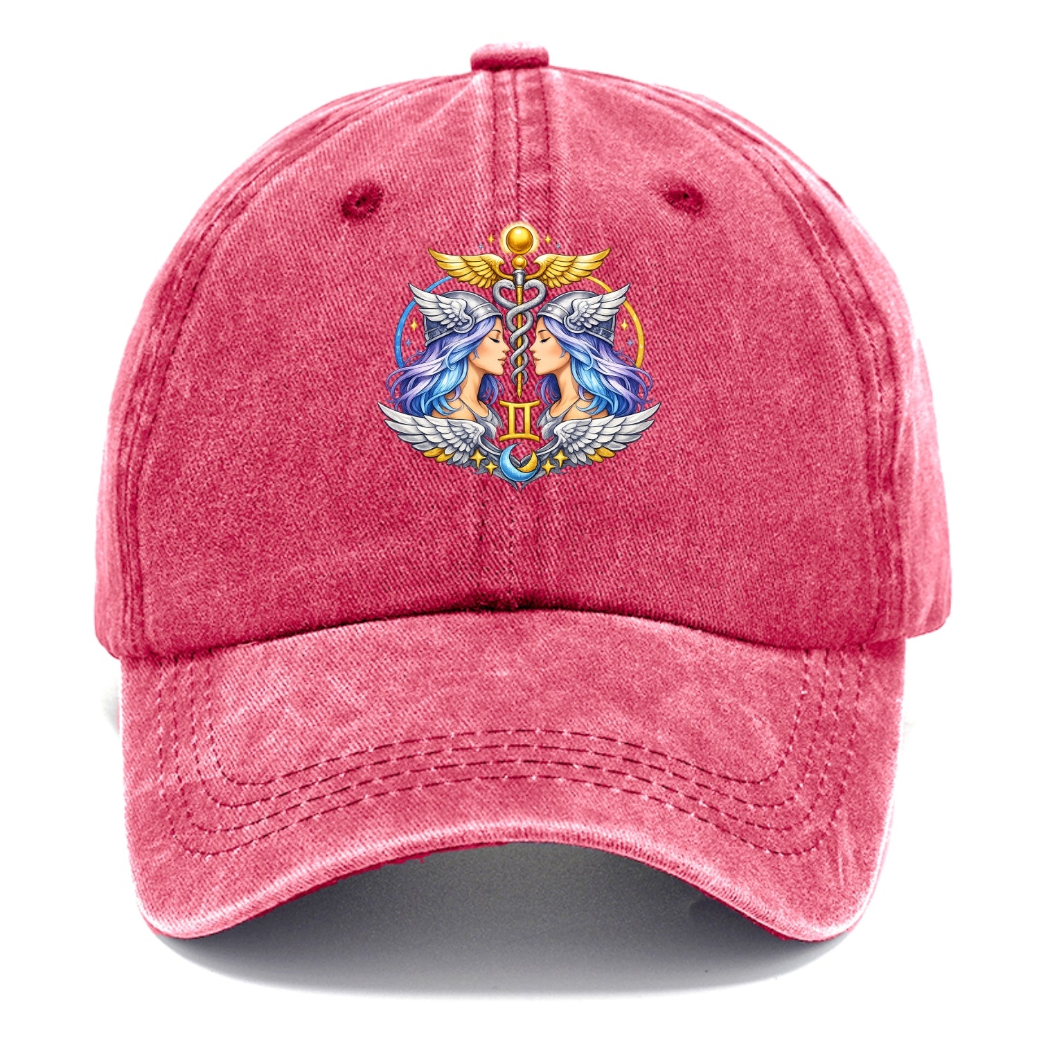 MERCURY WINGS | Winged messenger symbol | Caduceus staff | Swift communication | - Classic Cap - Pomegranate Blush(Pink)