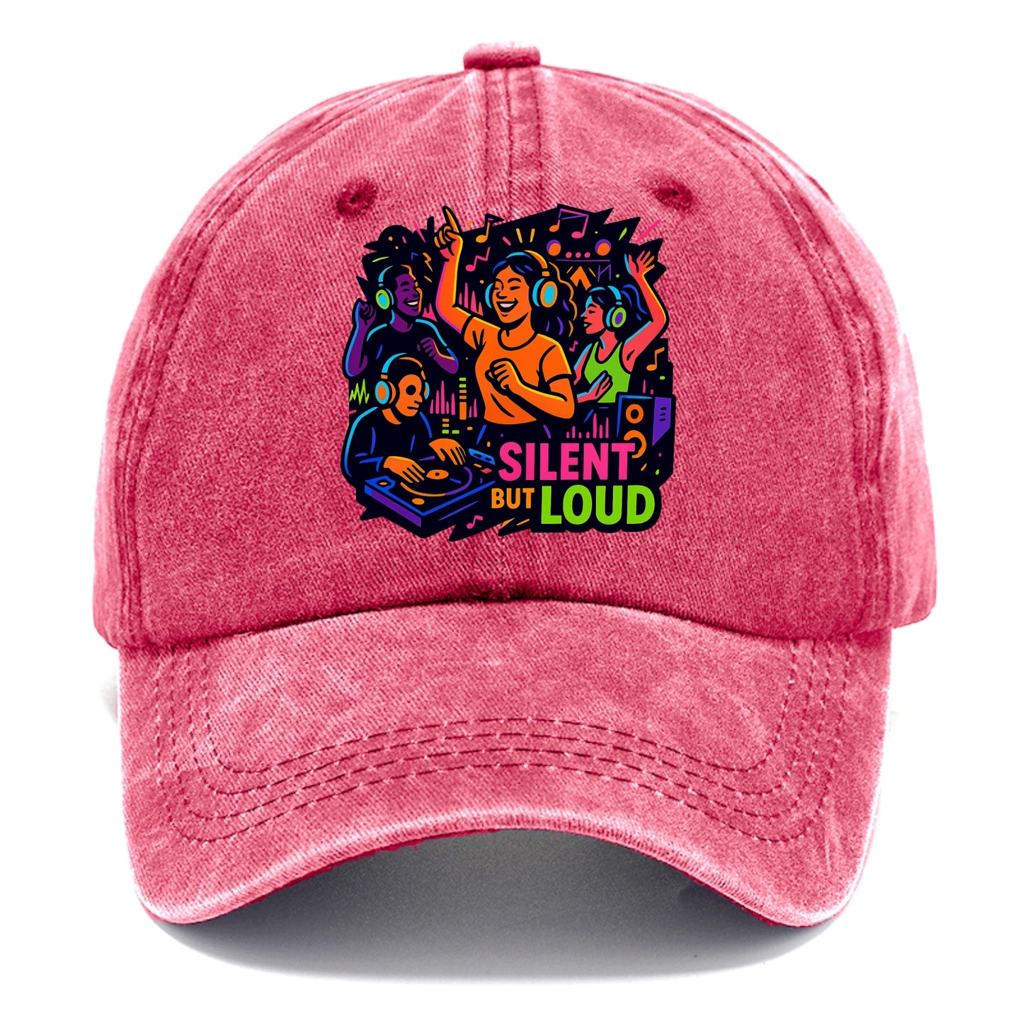 Silent disco dancers with glowing headphones - "Silent But Loud" - unique concert - Classic Cap - Pomegranate Blush(Pink)