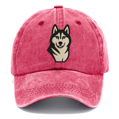 Husky - Blue eyes close-up portrait - Classic Cap - Pomegranate Blush(Pink)