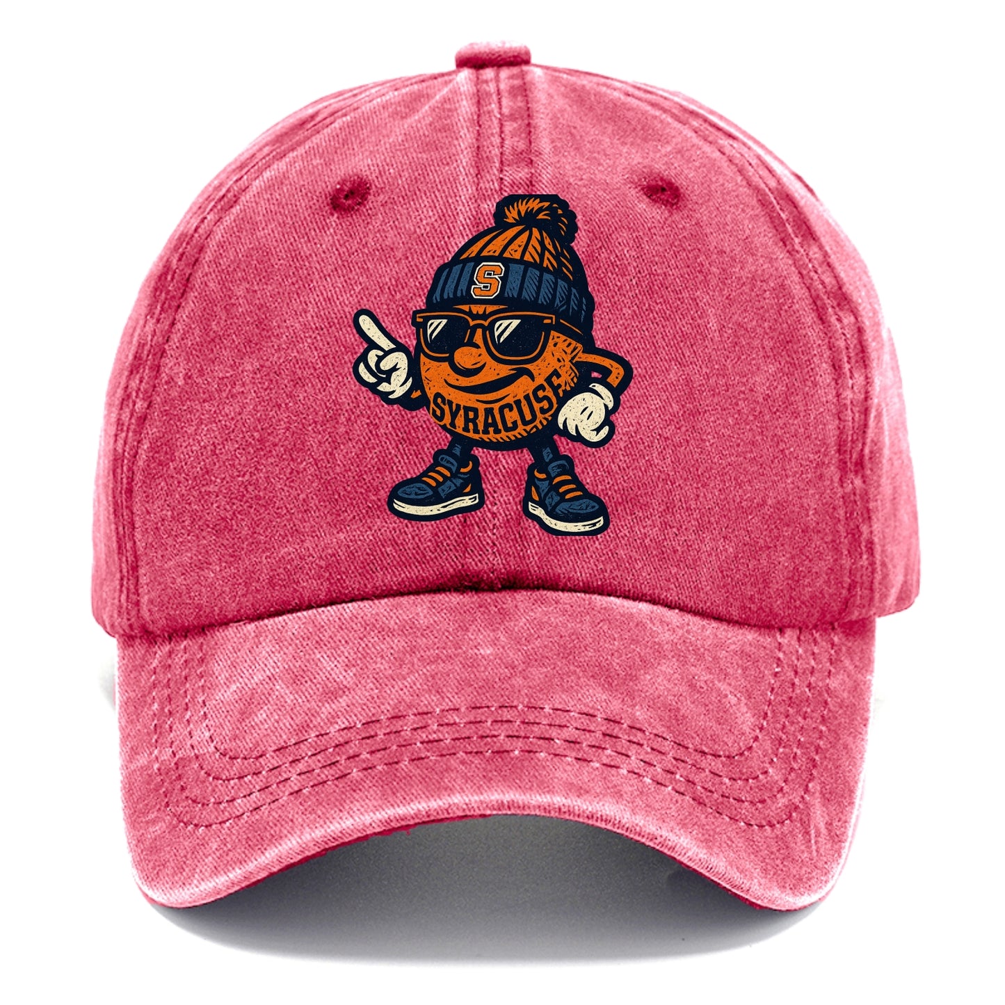 Syracuse Orange wearing Syracuse beanie with S patch - Classic Cap - Pomegranate Blush(Pink)