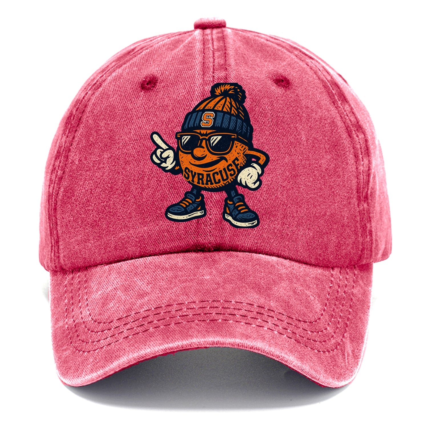 Syracuse Orange wearing Syracuse beanie with S patch - Classic Cap - Pomegranate Blush(Pink)