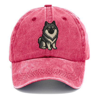 Keeshond - Gray and black spectacles embroidered design - Classic Cap - Pomegranate Blush(Pink)