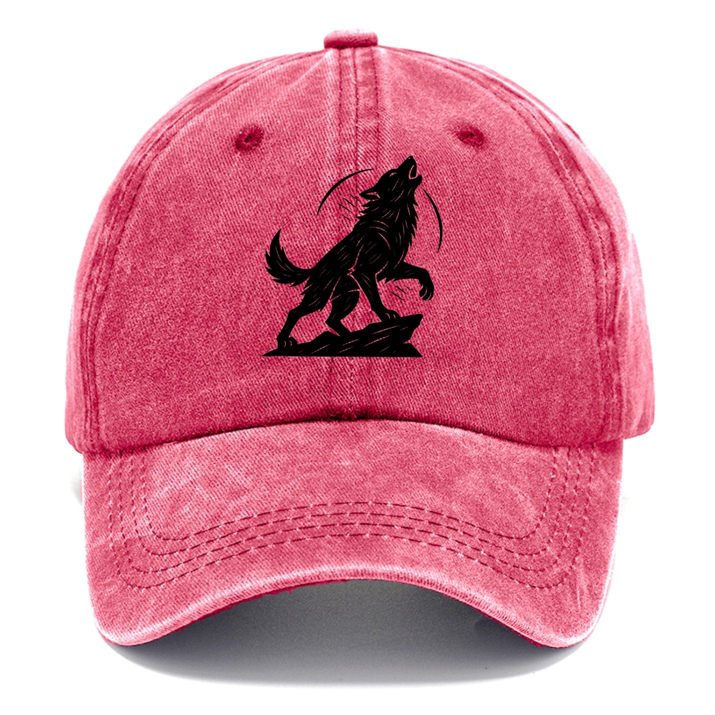 Wolf howling at full moon - Classic Cap - Pomegranate Blush(Pink)