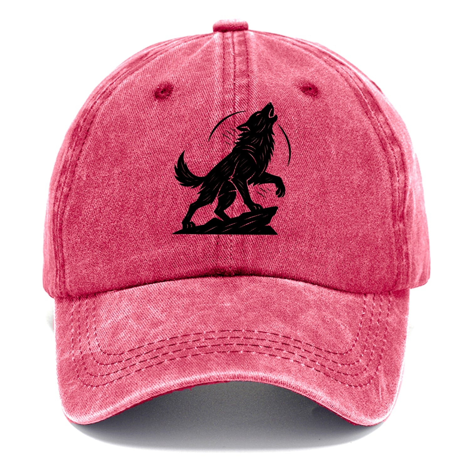 Wolf howling at full moon - Classic Cap - Pomegranate Blush(Pink)