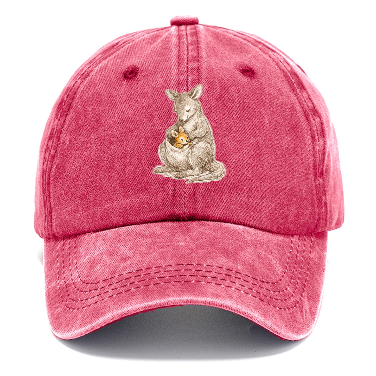 MOTHER'S POUCH | Kangaroo maternal embrace | Joey safe inside | Protective love | - Classic Cap - Pomegranate Blush(Pink)