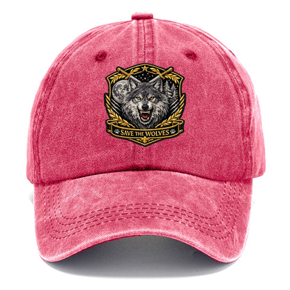 SAVE THE WOLVES - wolf moon in gray , predator protection - Classic Cap - Pomegranate Blush(Pink)
