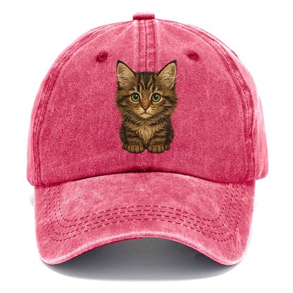 Baby Maine Coon Kitten - large fluffy tabby, tufted ears, big green eyes, lynx-like, - Classic Cap - Pomegranate Blush(Pink)