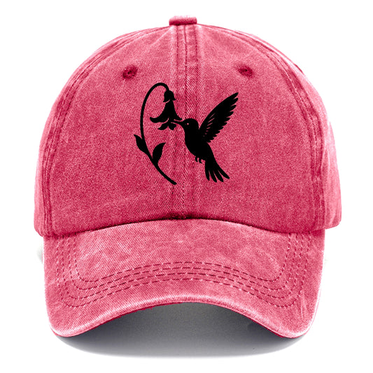 Hummingbird hovering at flower - Classic Cap - Pomegranate Blush(Pink)