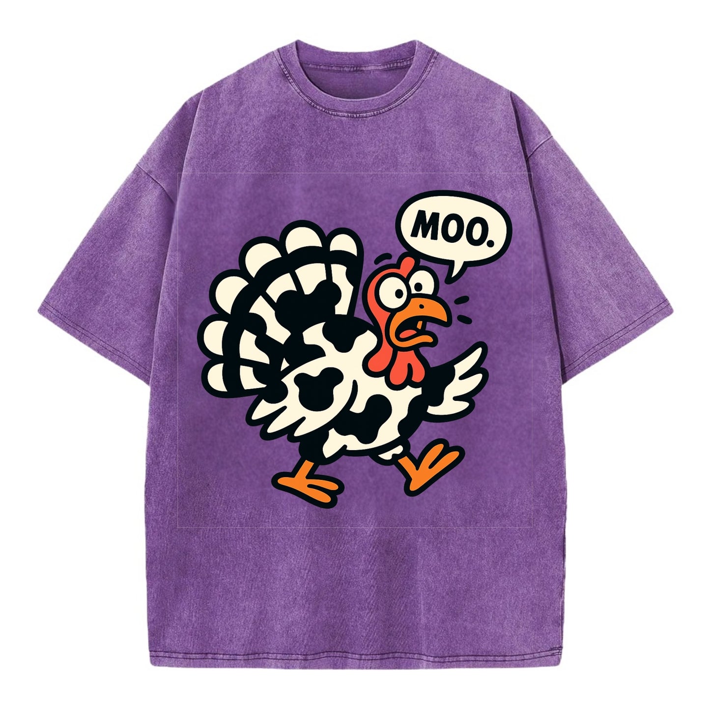 Mooing Turkey - Vintage T-shirt - Purple