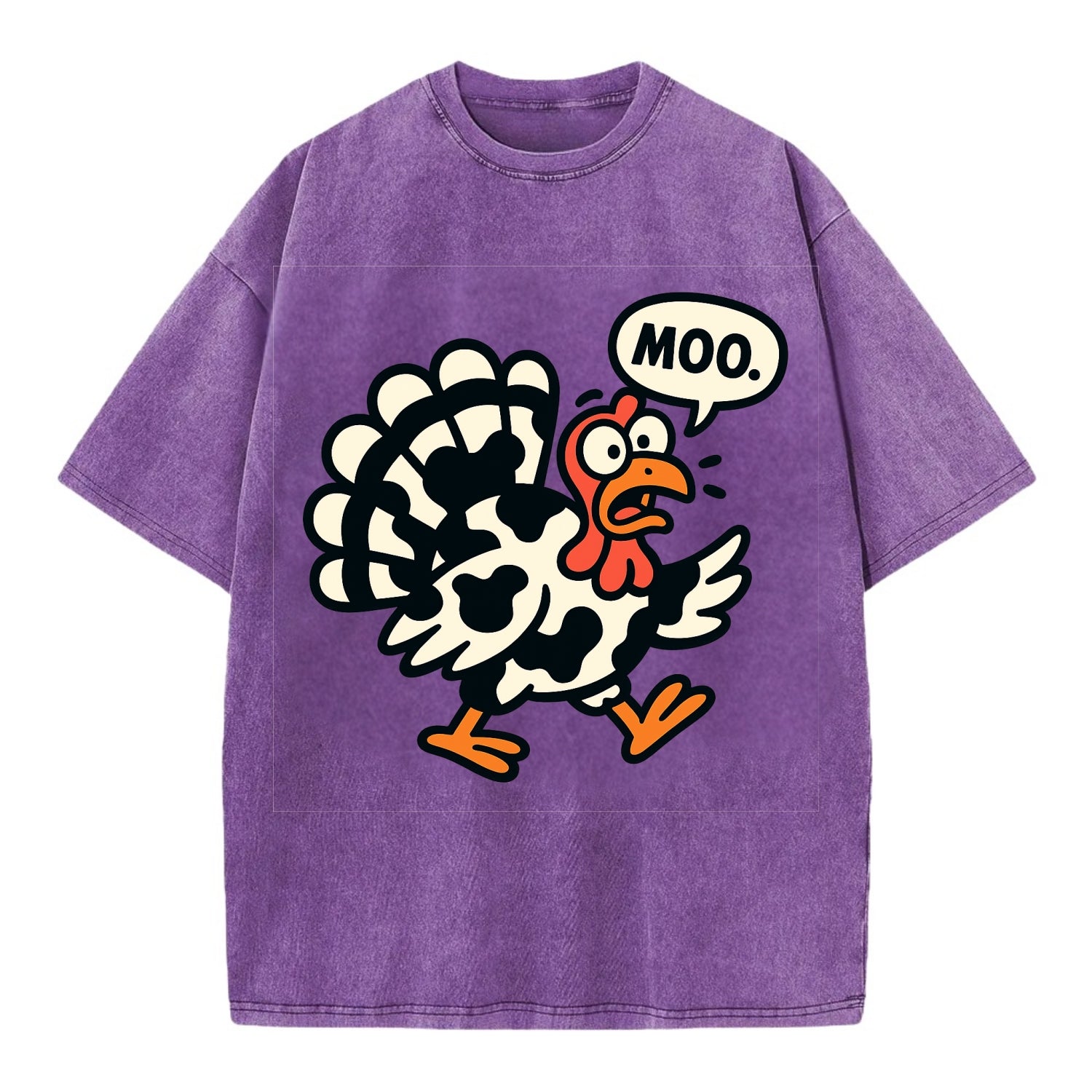 Mooing Turkey - Vintage T-shirt - Purple