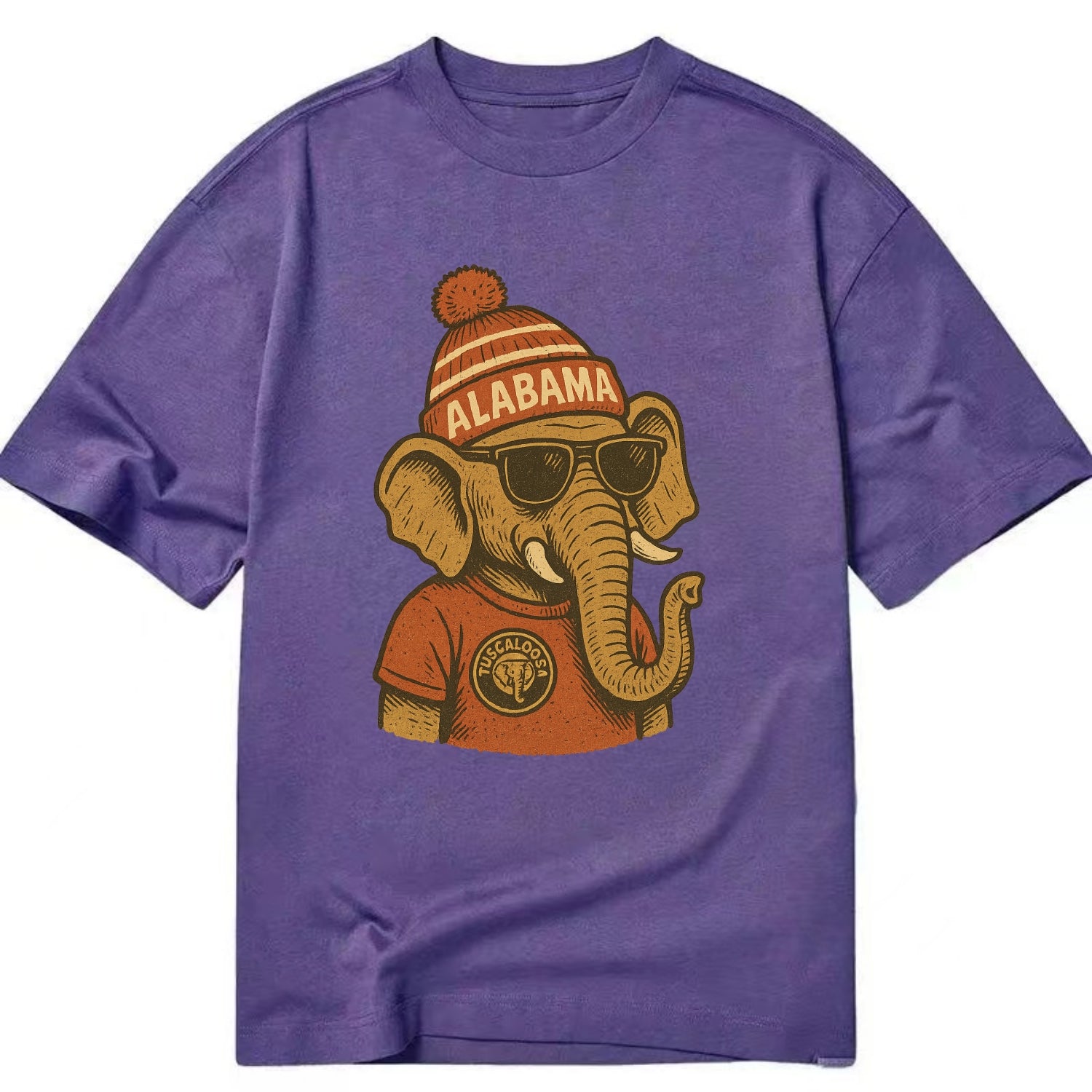 Tuscaloosa Crimson Elephant wearing Alab - Classic T-shirt - Purple