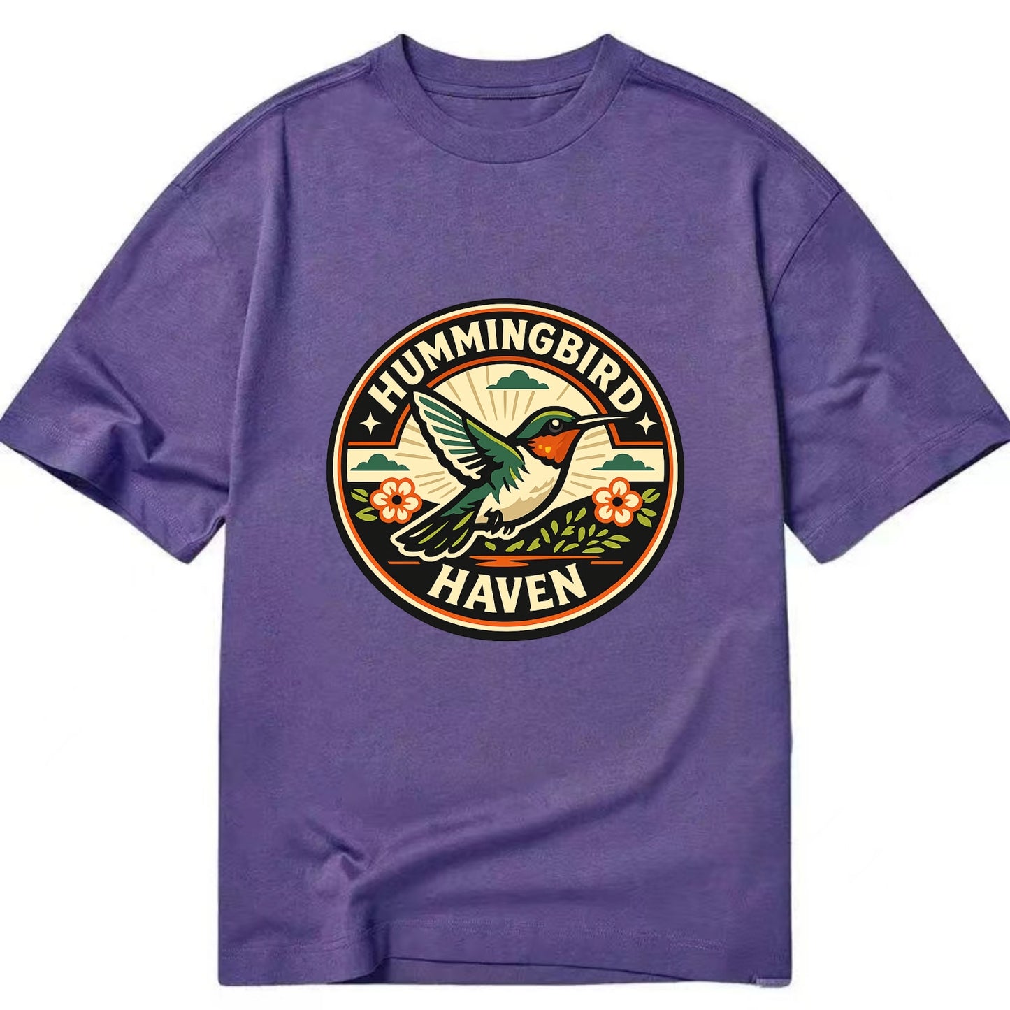 Hummingbird Sanctuary Emblem - Classic T-shirt - Purple