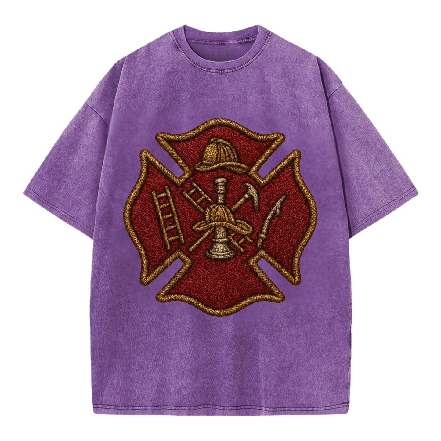 Maltese Cross  - Vintage T-shirt - Purple