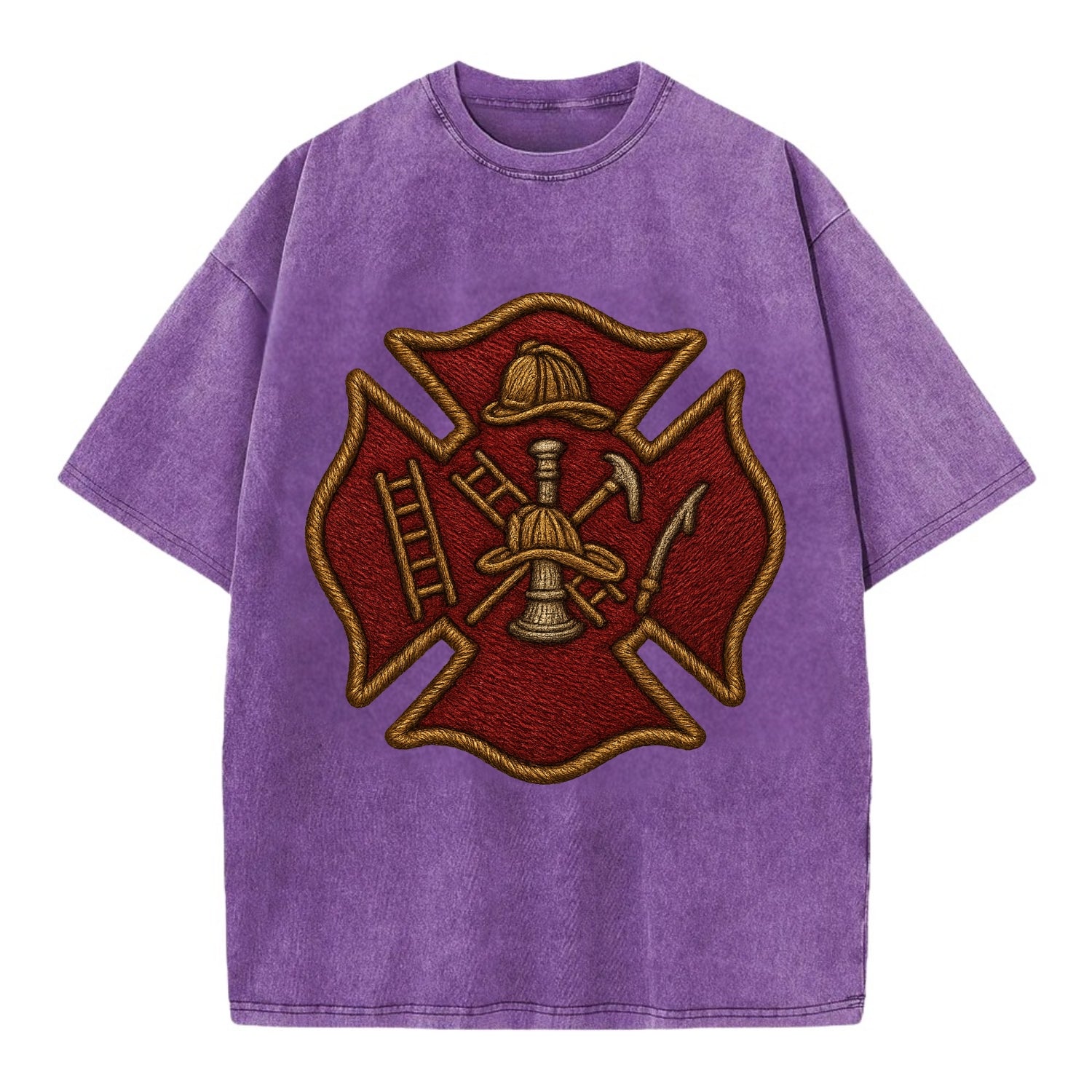 Maltese Cross  - Vintage T-shirt - Purple