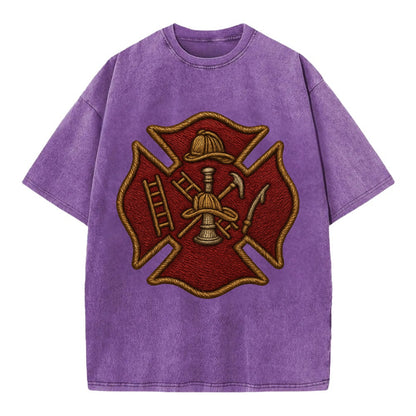 Maltese Cross  - Vintage T-shirt - Purple