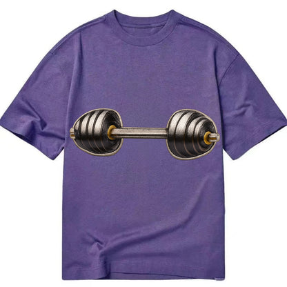Embroidered patch design - WEIGHTLIFTING BARBELL - heavy barbell with plates in - Classic T-shirt - Purple
