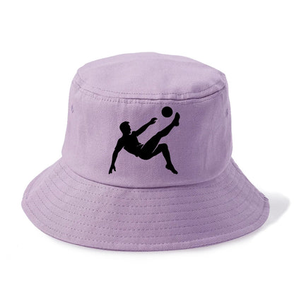 Soccer player kicking ball mid-air - Bucket Hat - Purple