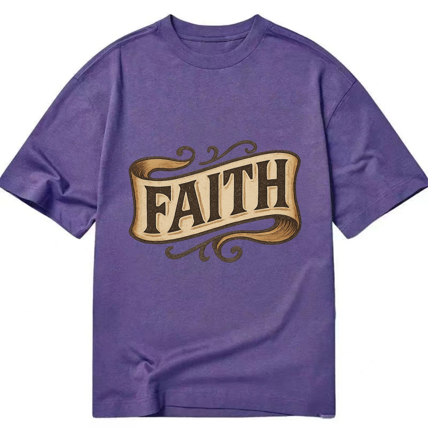 Bold typography design - "FAITH" - trust in the unseen, spiritual strength - Classic T-shirt - Purple