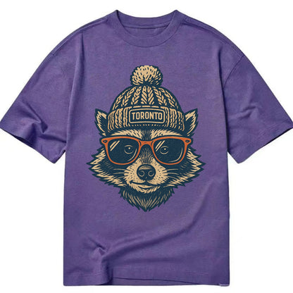Toronto Raccoon wearing Toronto beanie w - Classic T-shirt - Purple