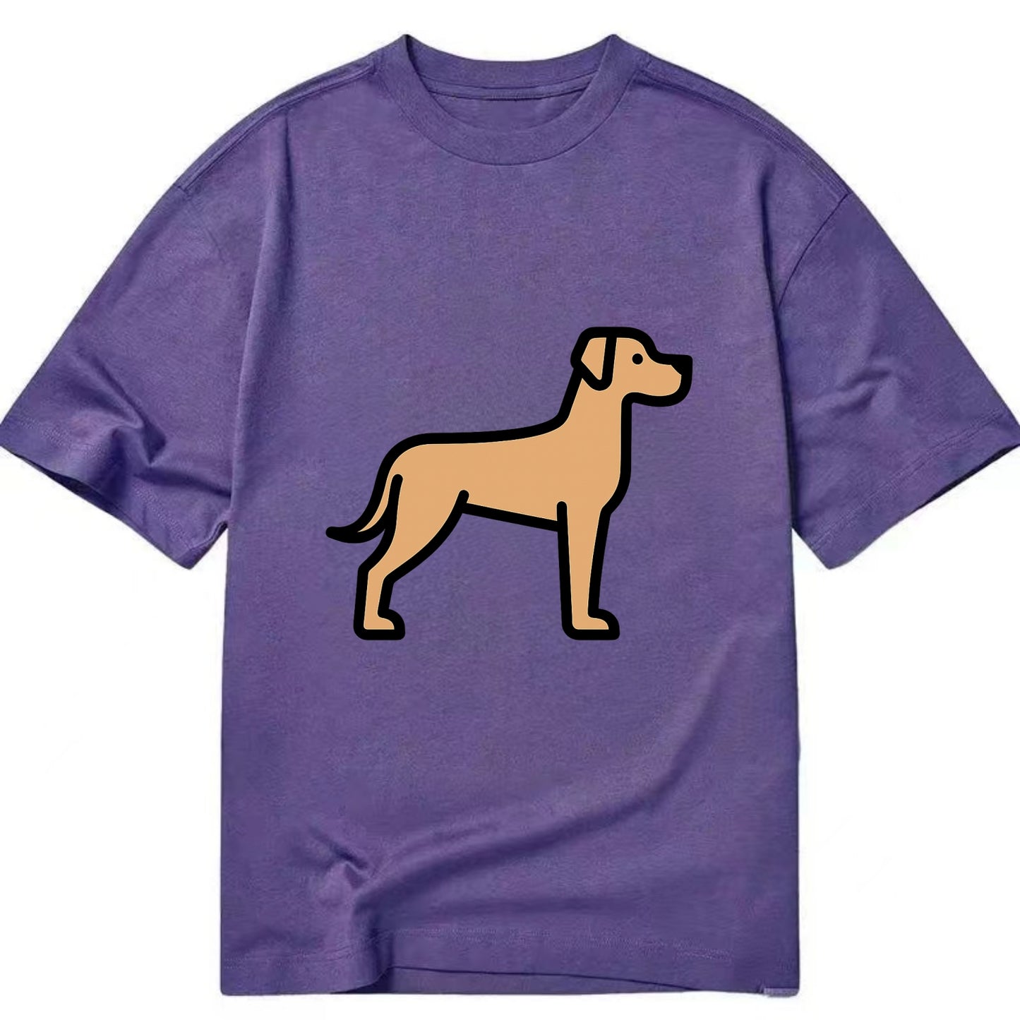 Great Dane - Fawn colored flat side profile - Classic T-shirt - Purple