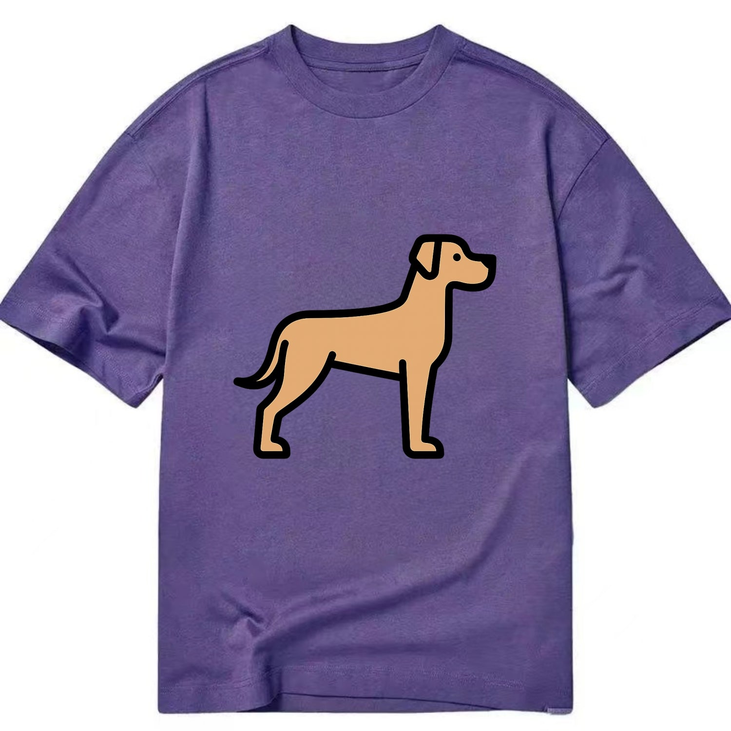 Great Dane - Fawn colored flat side profile - Classic T-shirt - Purple