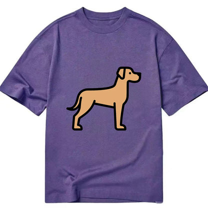 Great Dane - Fawn colored flat side profile - Classic T-shirt - Purple