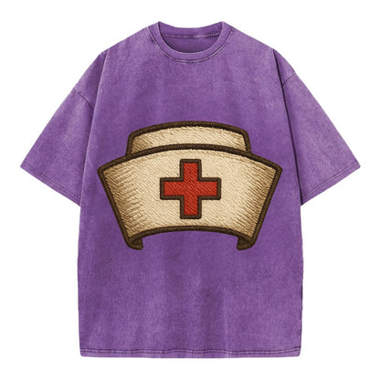 Nurse Cap  - Vintage T-shirt - Purple