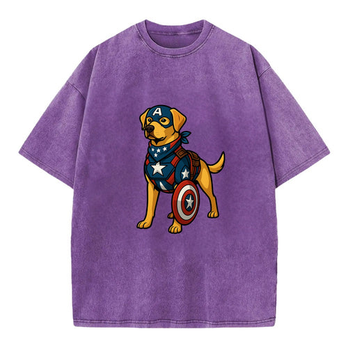 Labrador Captain America  - Vintage T-shirt