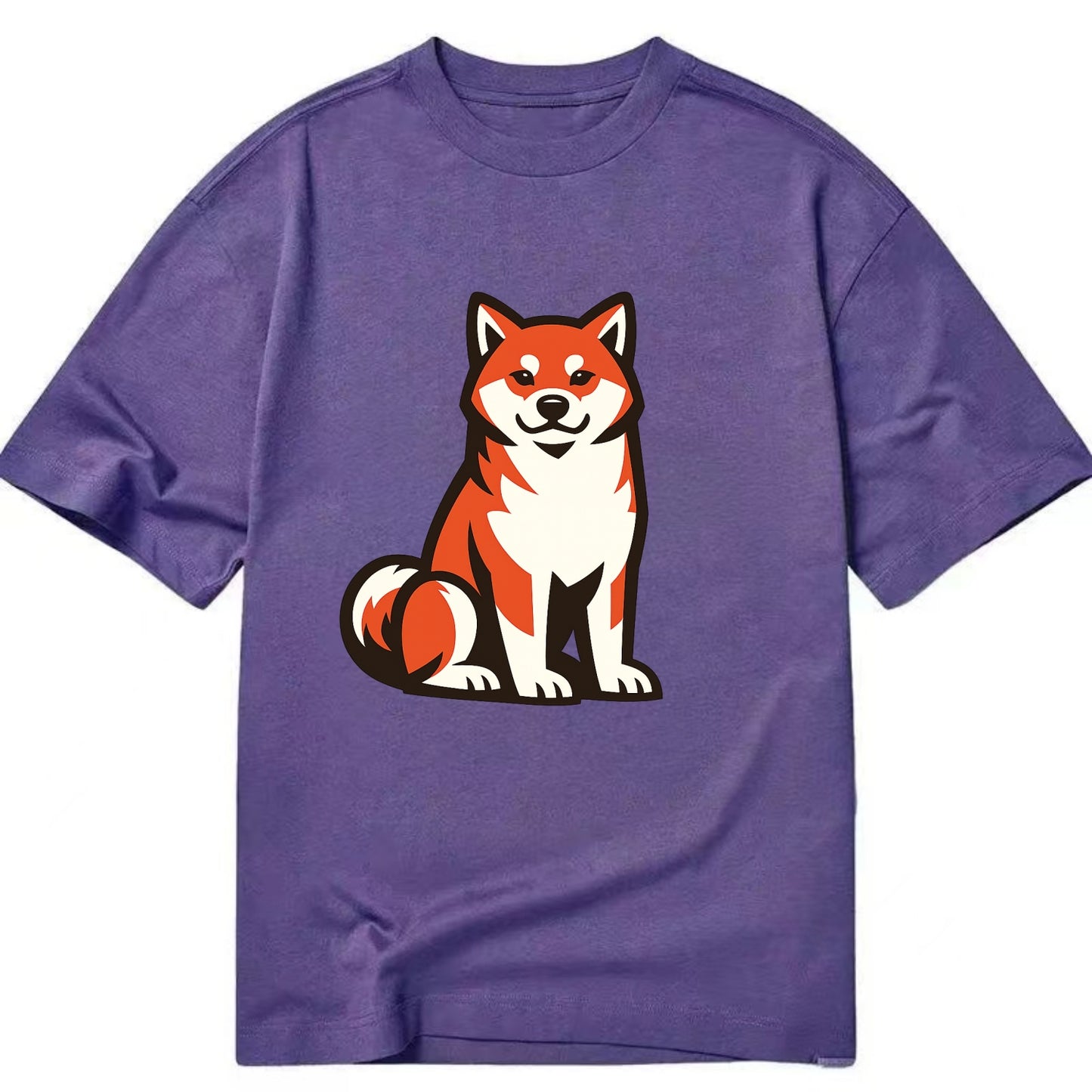 Sitting Shiba Inu Emblem - Classic T-shirt - Purple