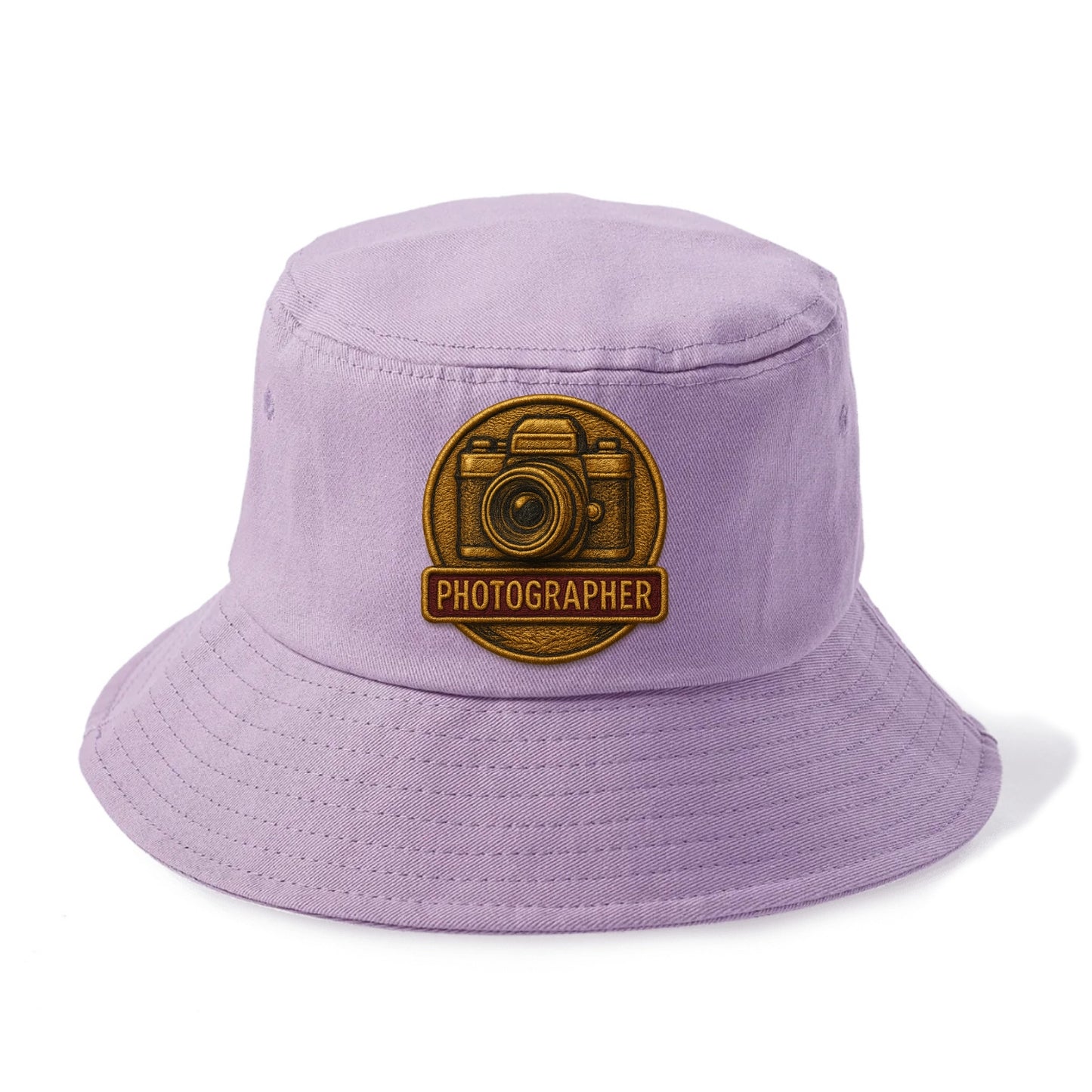 Camera with vintage lens - photographer badge - Bucket Hat - Purple