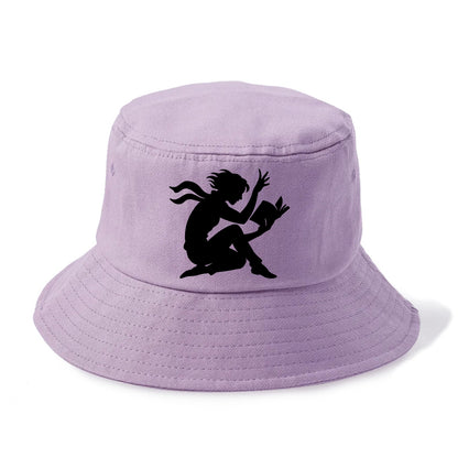Reader lost in book moment - Bucket Hat - Purple
