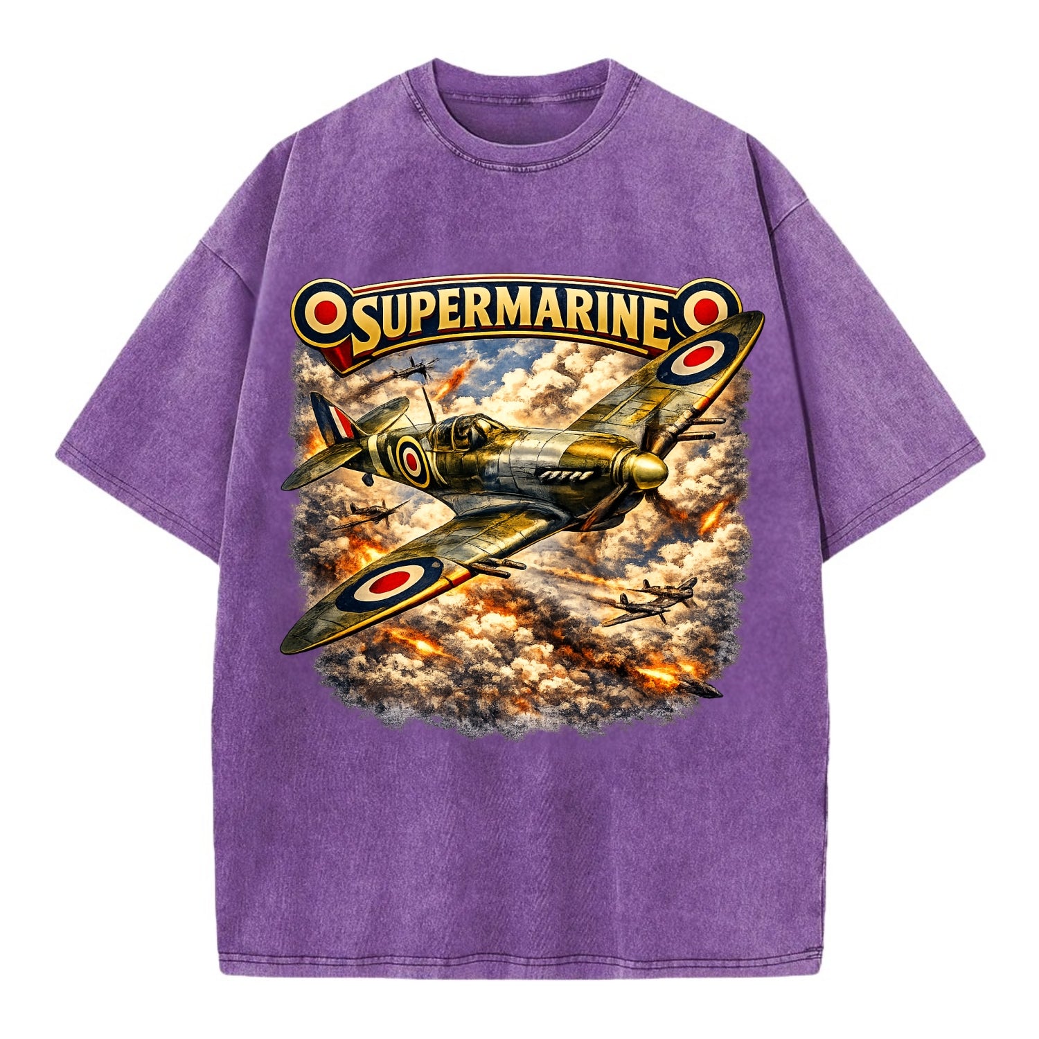 Supermarine Spitfire - Vintage T-shirt - Purple