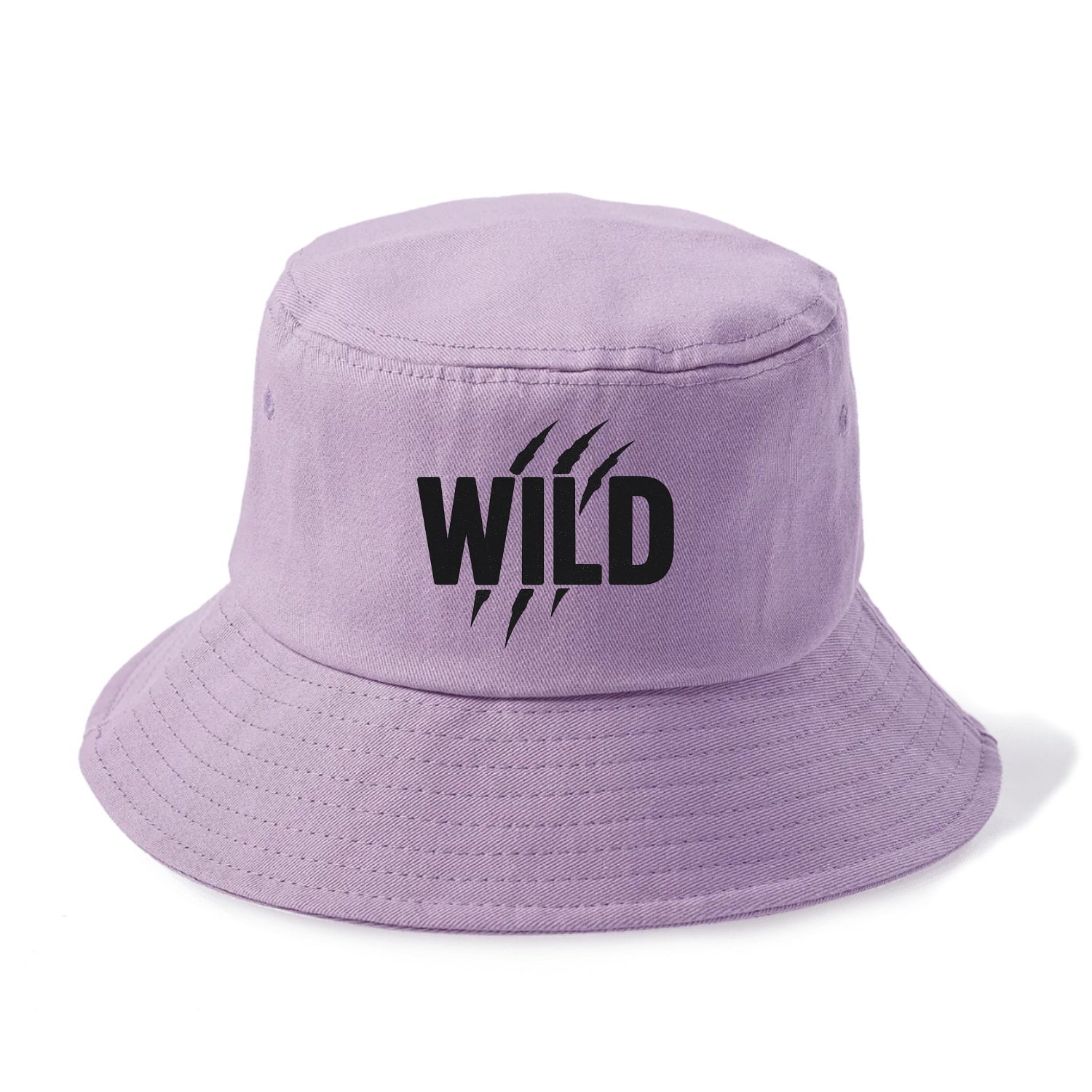 Bold typography design - "WILD" - untamed, natural, free - Bucket Hat - Purple