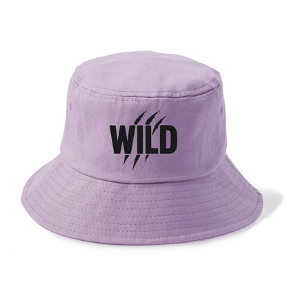 Bold typography design - "WILD" - untamed, natural, free - Bucket Hat - Purple