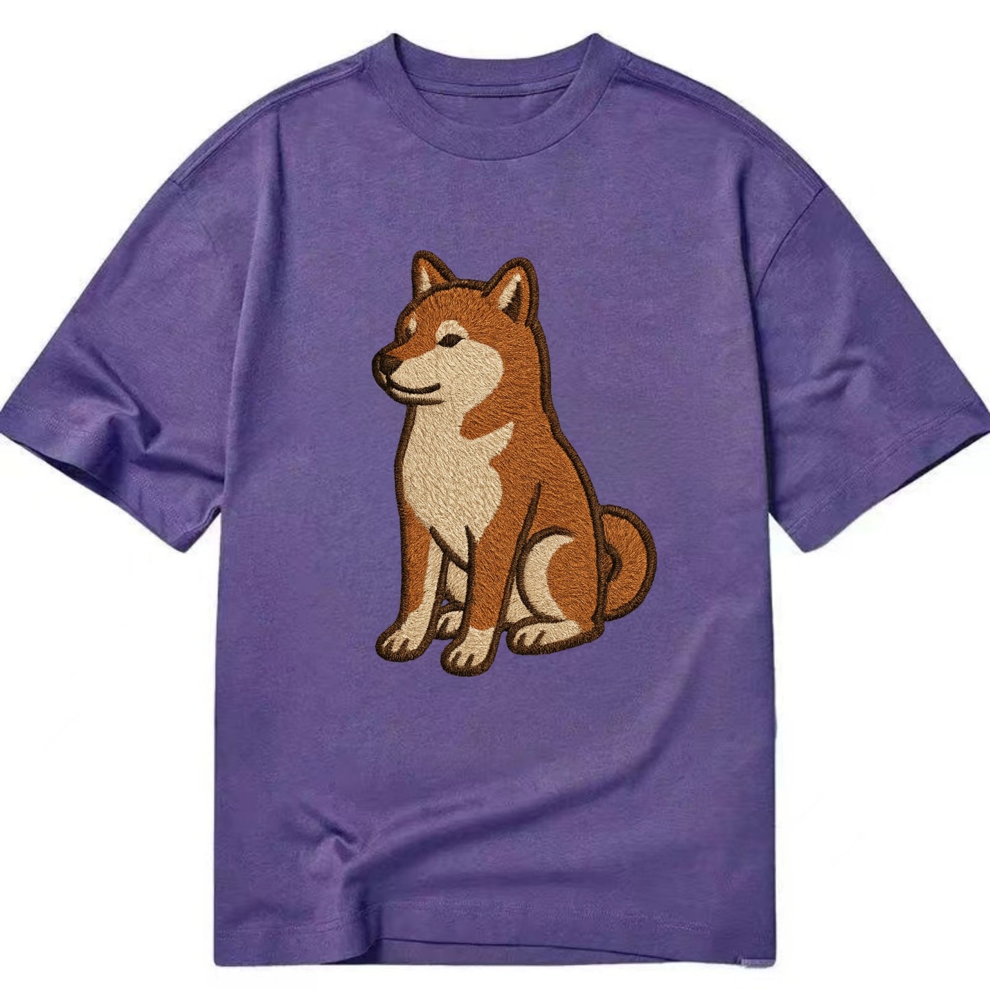 Shiba Inu - Red sesame embroidered sitti Classic T-shirt - Purple