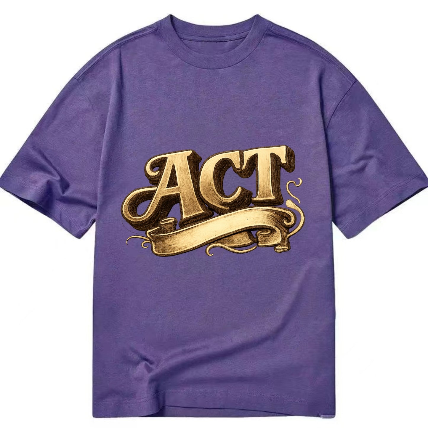 Bold typography design - "ACT" - take action, do something - Classic T-shirt - Purple