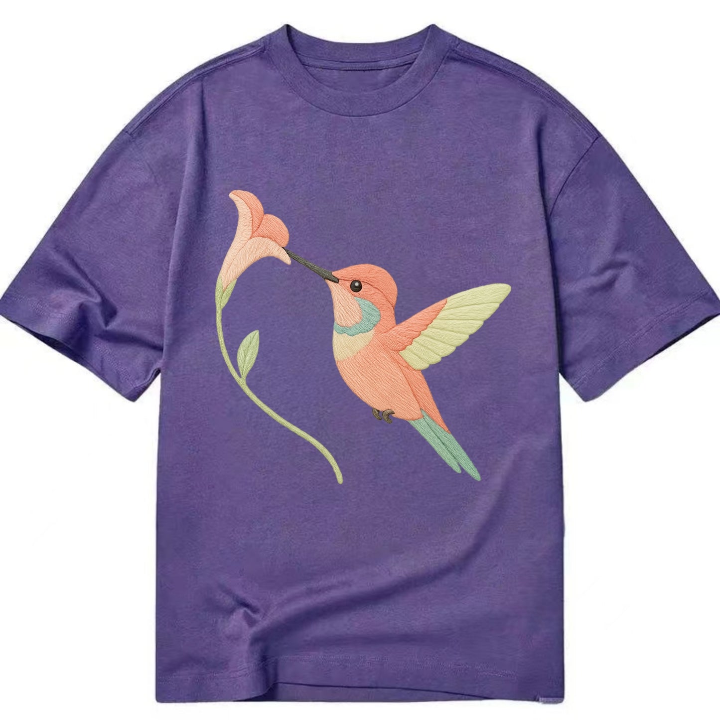 Coral Hummingbird - Classic T-shirt - Purple
