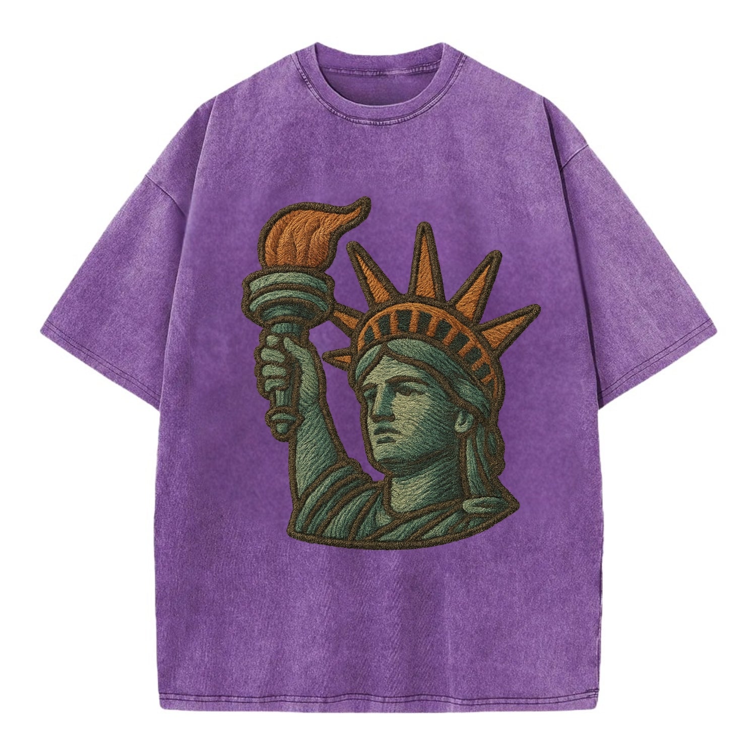 Statue of Liberty  - Vintage T-shirt - Purple
