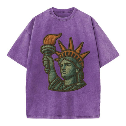 Statue of Liberty  - Vintage T-shirt - Purple