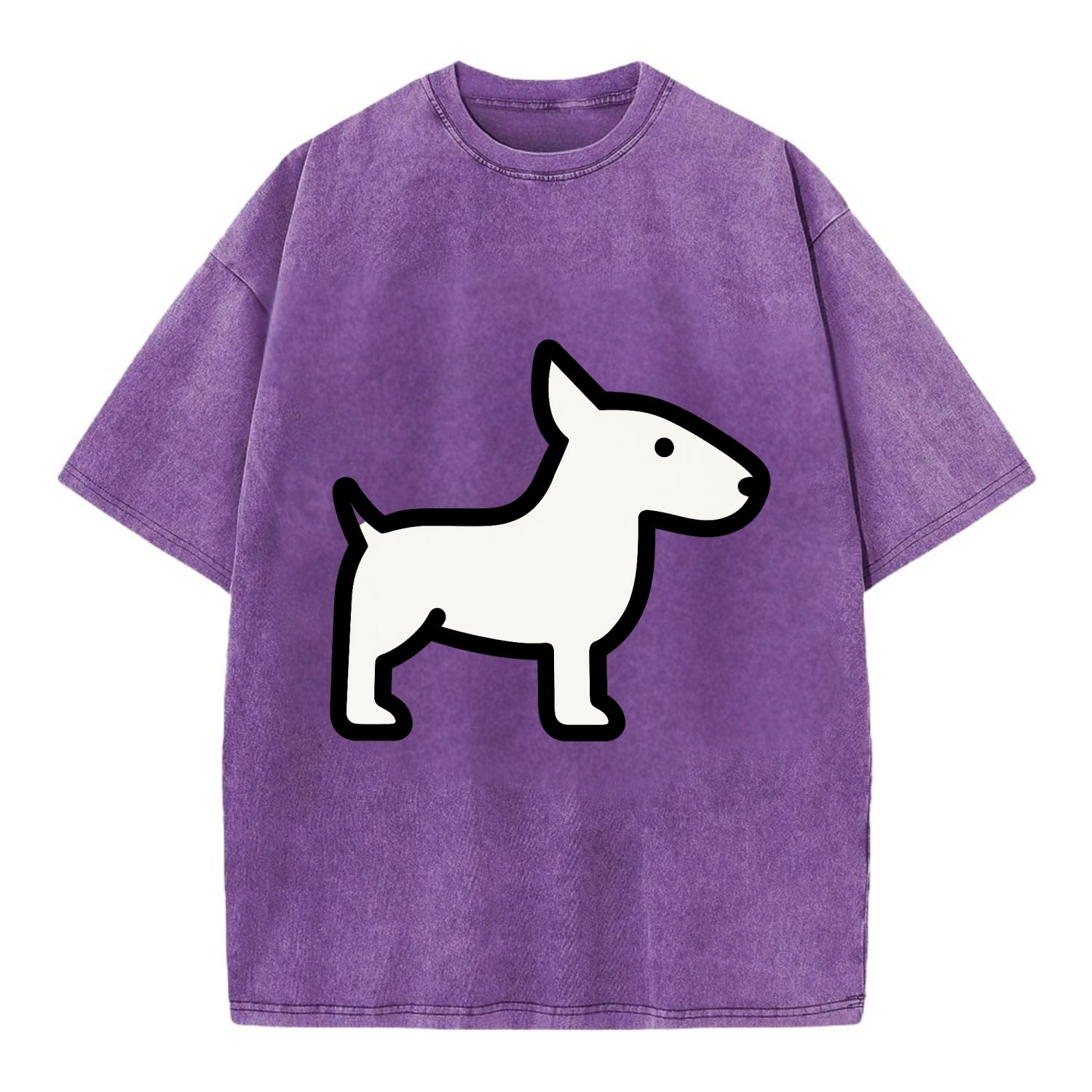 Bull Terrier - White egg-shaped head flat side profile - Vintage T-shirt - Purple