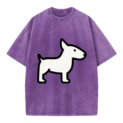 Bull Terrier - White egg-shaped head flat side profile - Vintage T-shirt - Purple