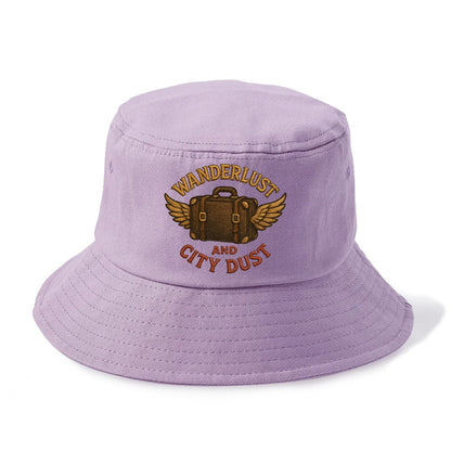 Wanderlust And City Dust  - Bucket Hat - Purple